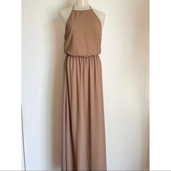 Show Me Your Mumu | Heather Halter Nude Bridesmaids dress - Picture 3 of 8